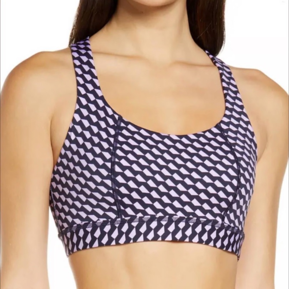 Sweaty Betty Geometric Sports Bra - Black and Pink